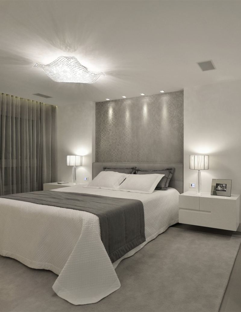 Quarto em tons claros – vista 1